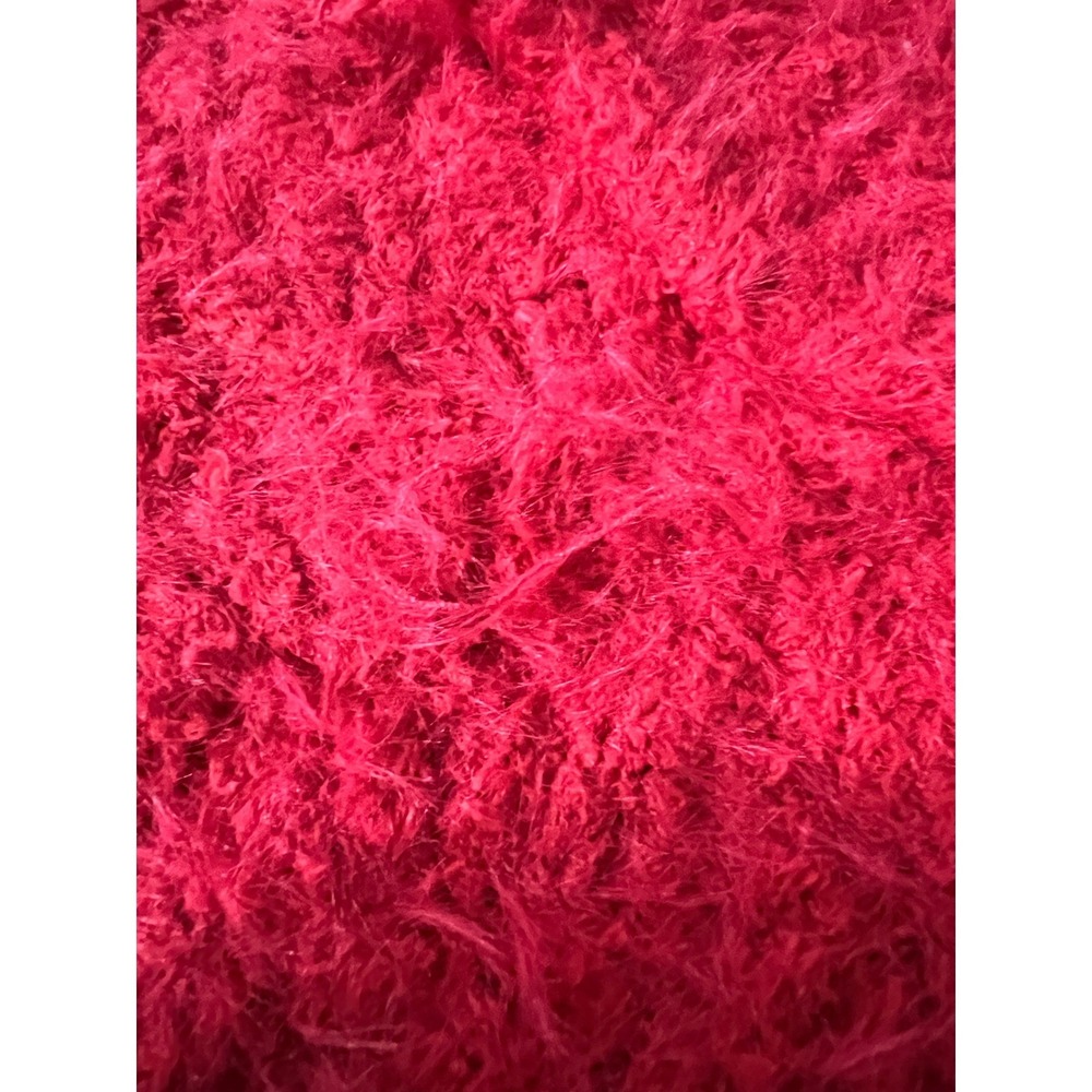 POL Womens Red Eyelash Knit Fuzzy Hoodie Floral Trim Oversized Sweater YST752 M - Picture 7 of 10